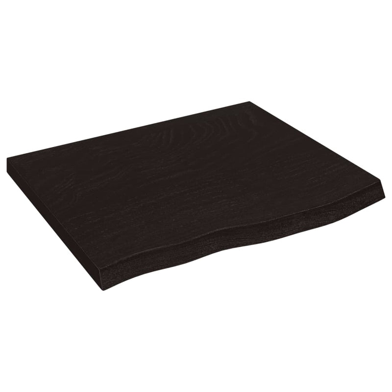 vidaXL sötétbarna kezelt tömör tölgyfa fali polc 60x50x(2-4) cm