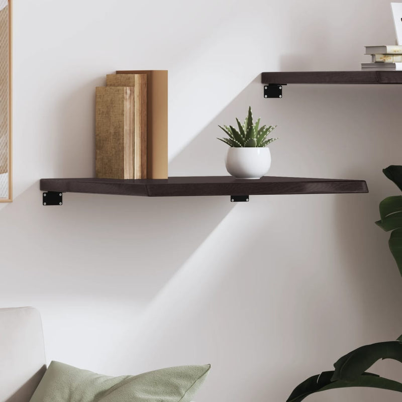 vidaXL sötétbarna kezelt tömör tölgyfa fali polc 60x50x(2-4) cm