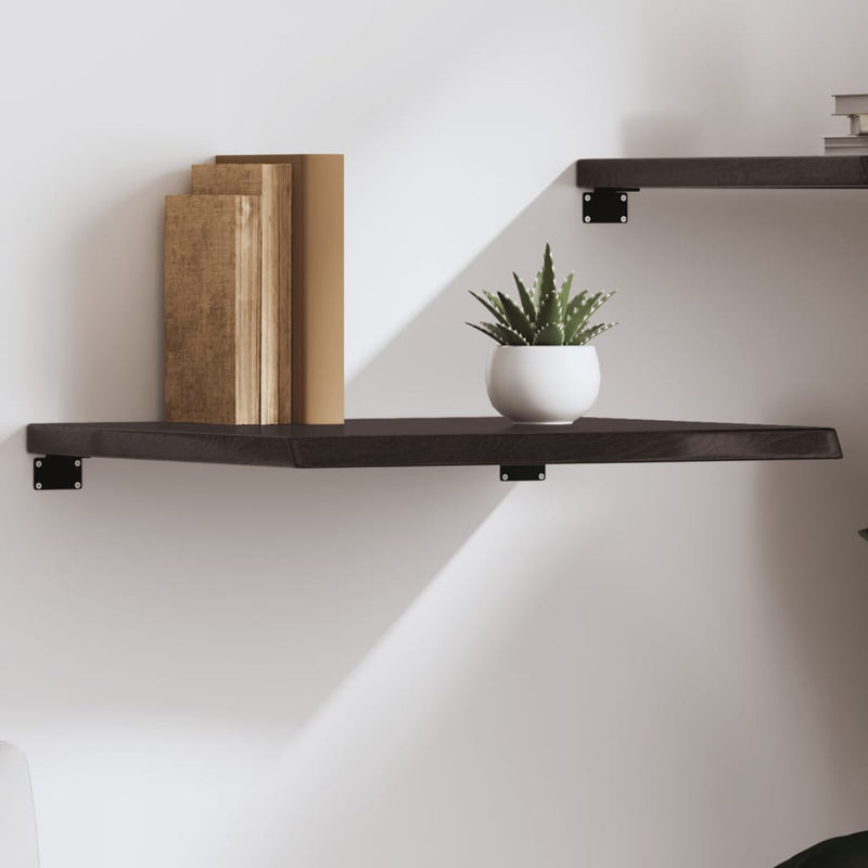 vidaXL sötétbarna kezelt tömör tölgyfa fali polc 60x50x(2-4) cm