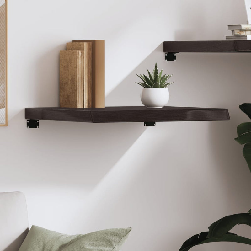 vidaXL sötétbarna kezelt tömör tölgyfa fali polc 60x50x(2-6) cm