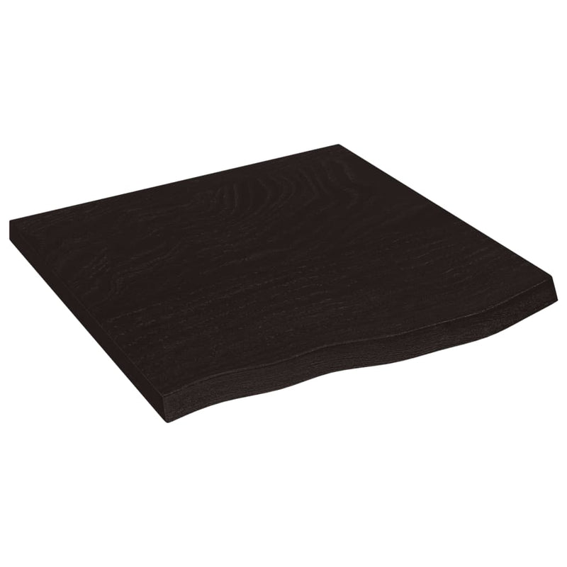 vidaXL sötétbarna kezelt tömör tölgyfa fali polc 60x60x(2-4) cm