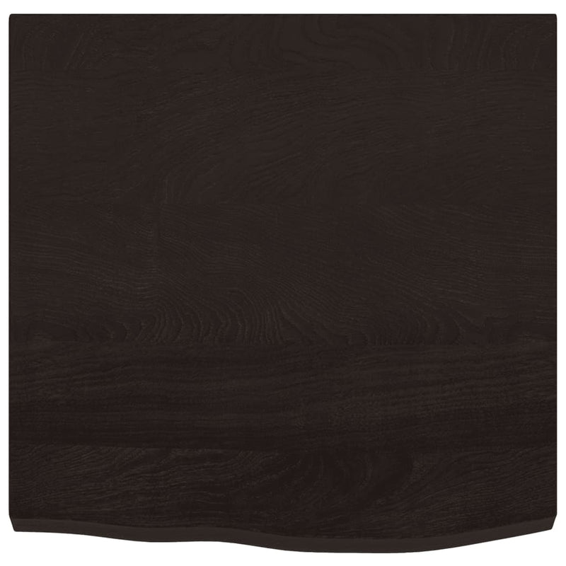vidaXL sötétbarna kezelt tömör tölgyfa fali polc 60x60x(2-4) cm