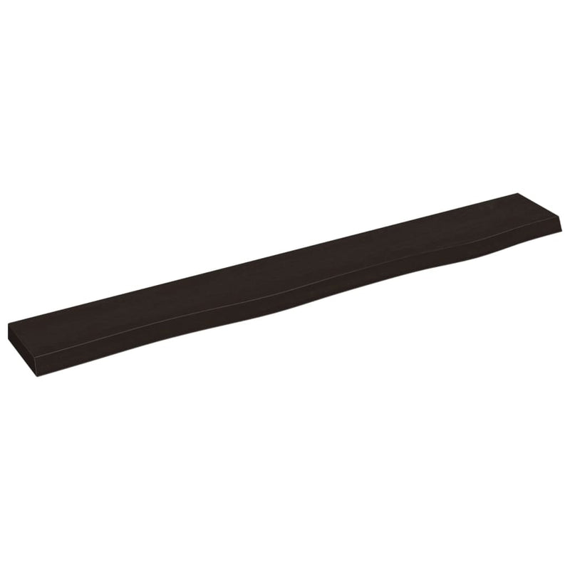 vidaXL sötétbarna kezelt tömör tölgyfa fali polc 80x10x2 cm