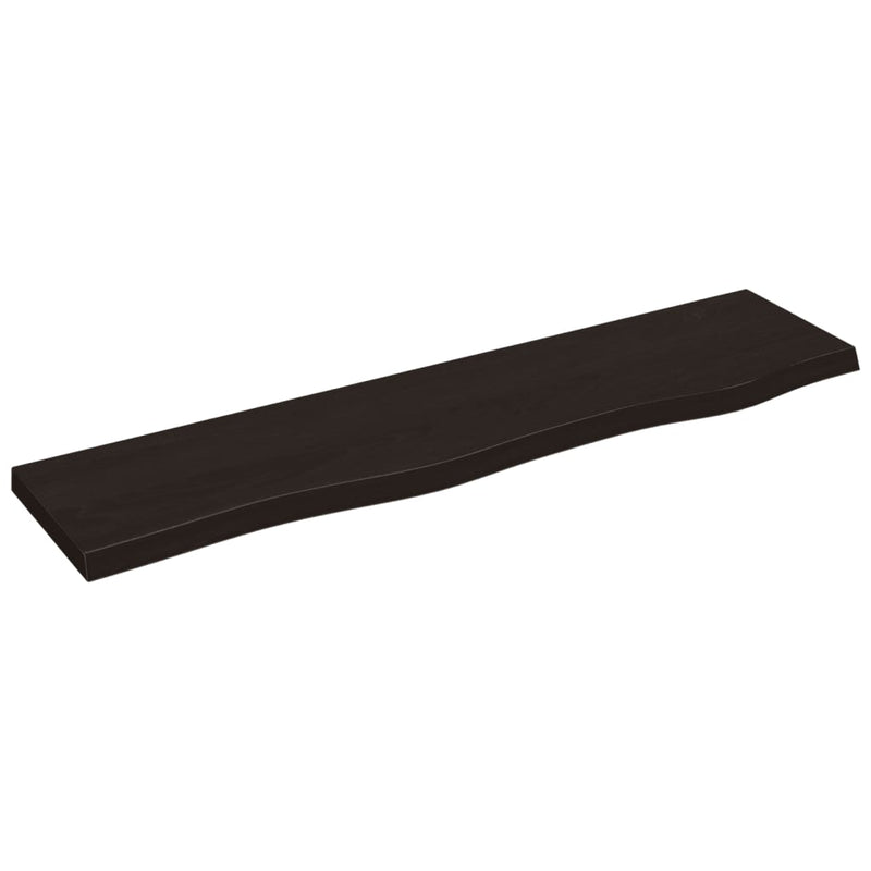 vidaXL sötétbarna kezelt tömör tölgyfa fali polc 80x20x2 cm