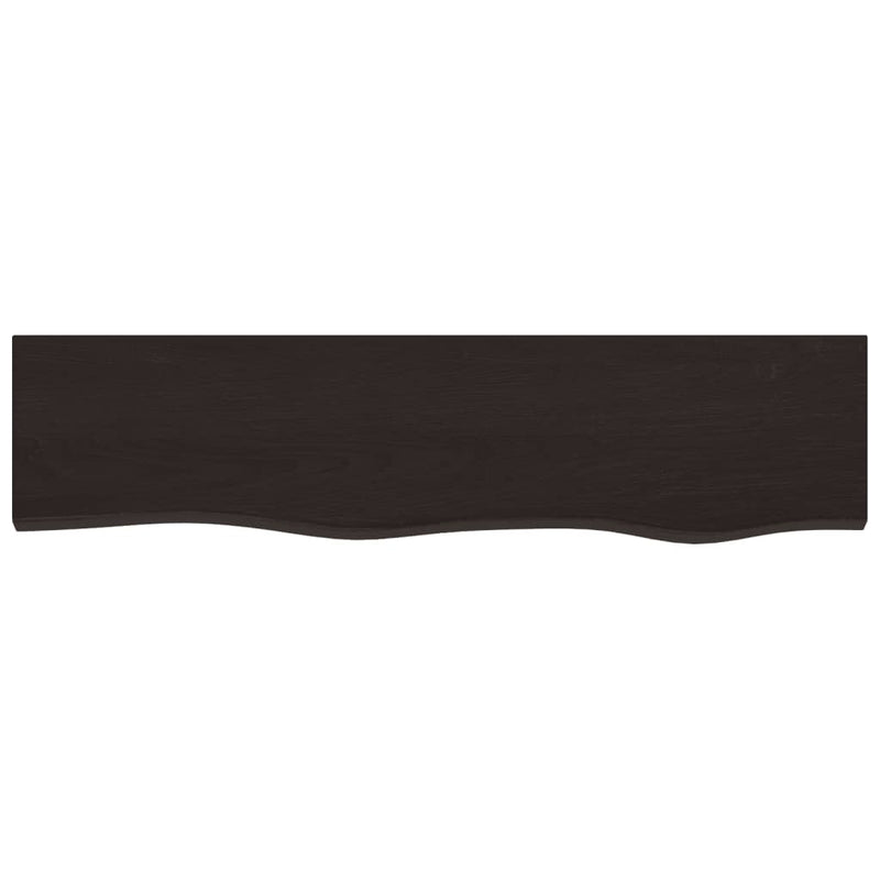 vidaXL sötétbarna kezelt tömör tölgyfa fali polc 80x20x2 cm