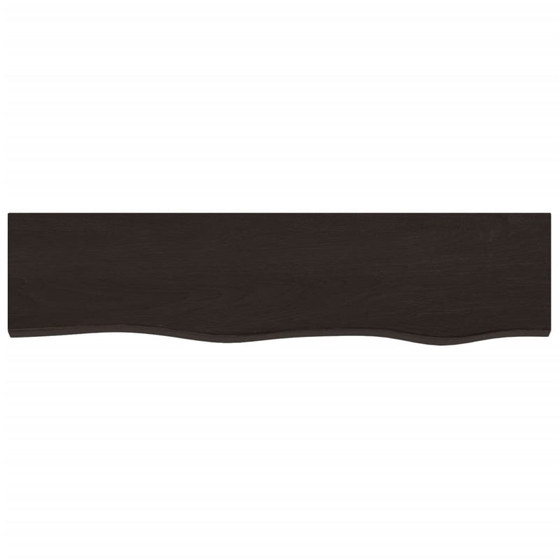 vidaXL sötétbarna kezelt tömör tölgyfa fali polc 80x20x6 cm