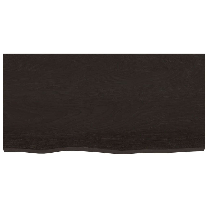 vidaXL sötétbarna kezelt tömör tölgyfa fali polc 80x40x2 cm