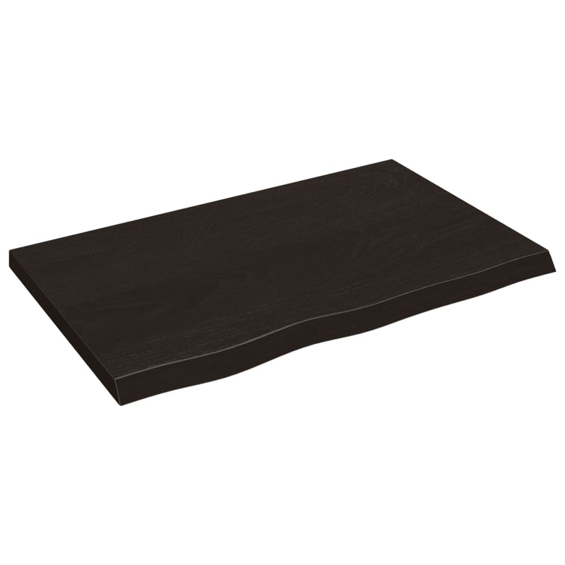 vidaXL sötétbarna kezelt tömör tölgyfa fali polc 80x50x(2-4) cm