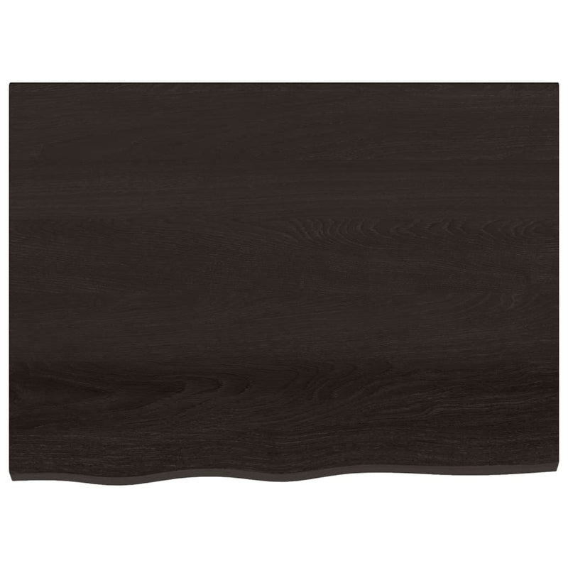 vidaXL sötétbarna kezelt tömör tölgyfa fali polc 80x60x(2-6) cm