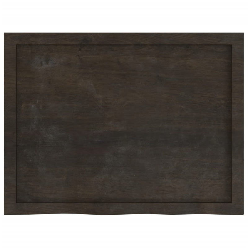 vidaXL sötétbarna kezelt tömör tölgyfa fali polc 80x60x(2-6) cm