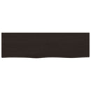vidaXL sötétbarna kezelt tömör tölgyfa fali polc 100x30x(2-4) cm