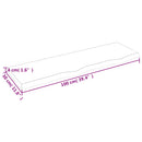 vidaXL sötétbarna kezelt tömör tölgyfa fali polc 100x30x(2-4) cm
