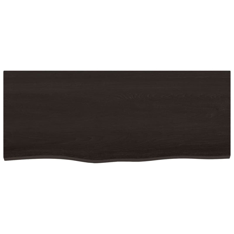 vidaXL sötétbarna kezelt tömör tölgyfa fali polc 100x40x2 cm