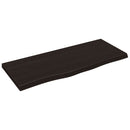 vidaXL sötétbarna kezelt tömör tölgyfa fali polc 100x40x(2-4) cm