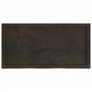 vidaXL sötétbarna kezelt tömör tölgyfa fali polc 100x50x(2-4) cm