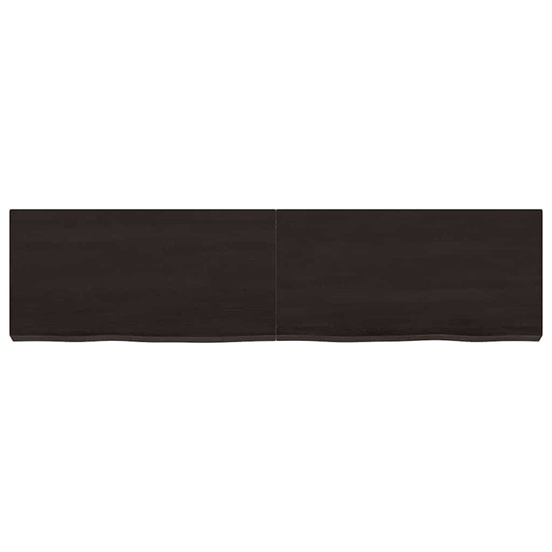 vidaXL sötétbarna kezelt tömör tölgyfa fali polc 120 x 30 x (2-6) cm