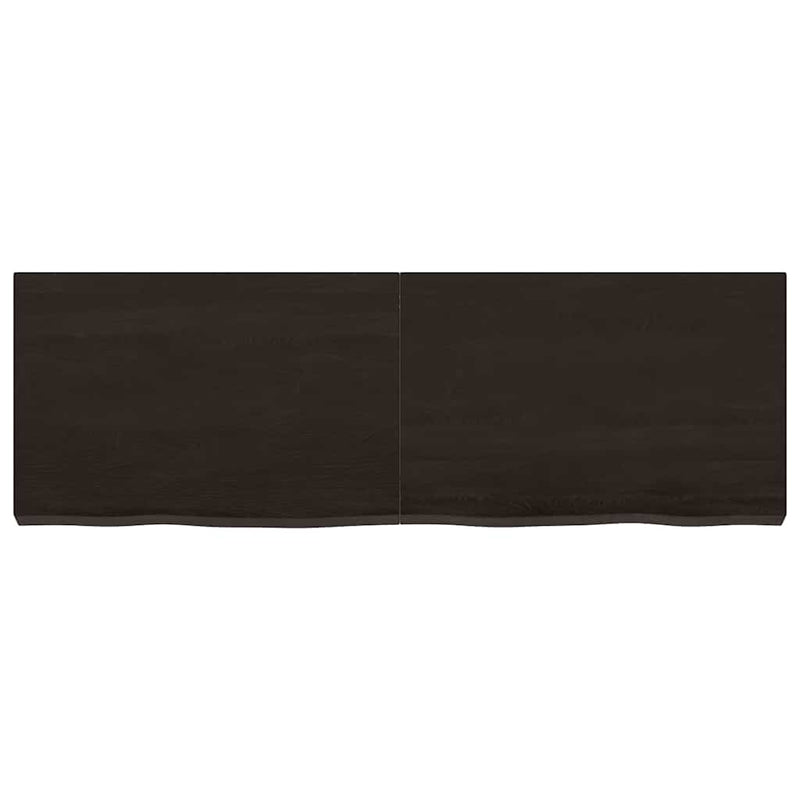 vidaXL sötétbarna kezelt tömör tölgyfa fali polc 120 x 40 x (2-6) cm
