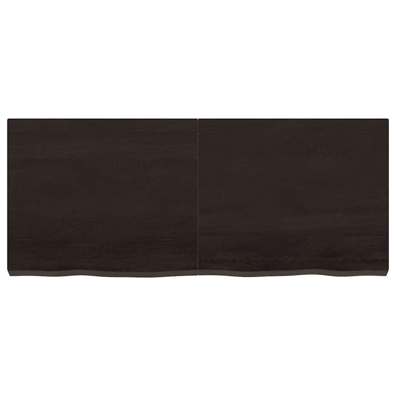vidaXL sötétbarna kezelt tömör tölgyfa fali polc 120 x 50 x (2-6) cm