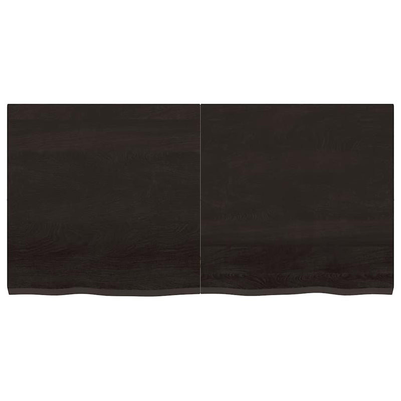 vidaXL sötétbarna kezelt tömör tölgyfa fali polc 120 x 60 x (2-4) cm