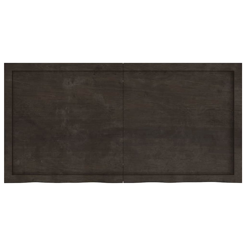 vidaXL sötétbarna kezelt tömör tölgyfa fali polc 120 x 60 x (2-4) cm