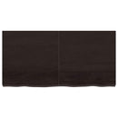 vidaXL sötétbarna kezelt tömör tölgyfa fali polc 120 x 60 x (2-6) cm