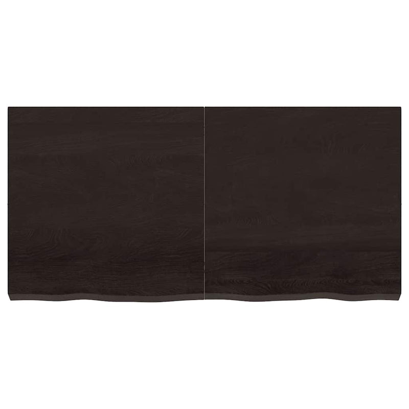 vidaXL sötétbarna kezelt tömör tölgyfa fali polc 120 x 60 x (2-6) cm