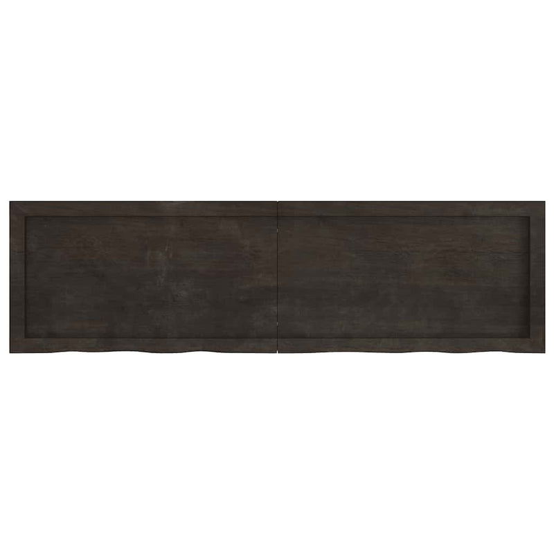 vidaXL sötétbarna kezelt tömör tölgyfa fali polc 140 x 40 x (2-6) cm