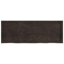 vidaXL sötétbarna kezelt tömör tölgyfa fali polc 140 x 50 x (2-6) cm