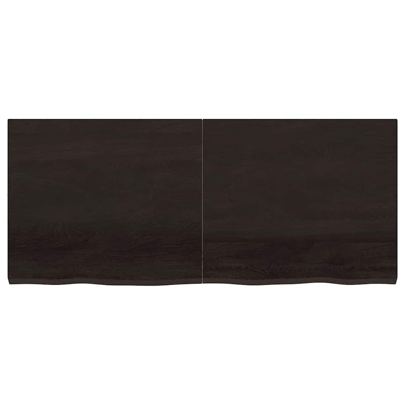 vidaXL sötétbarna kezelt tömör tölgyfa fali polc 140 x 60 x (2-4) cm