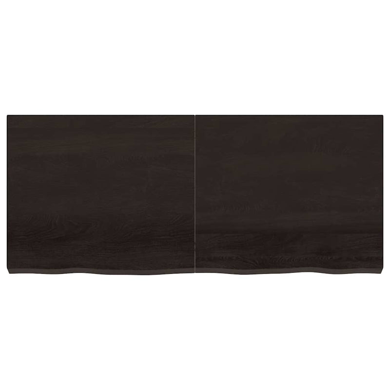vidaXL sötétbarna kezelt tömör tölgyfa fali polc 140 x 60 x (2-6) cm