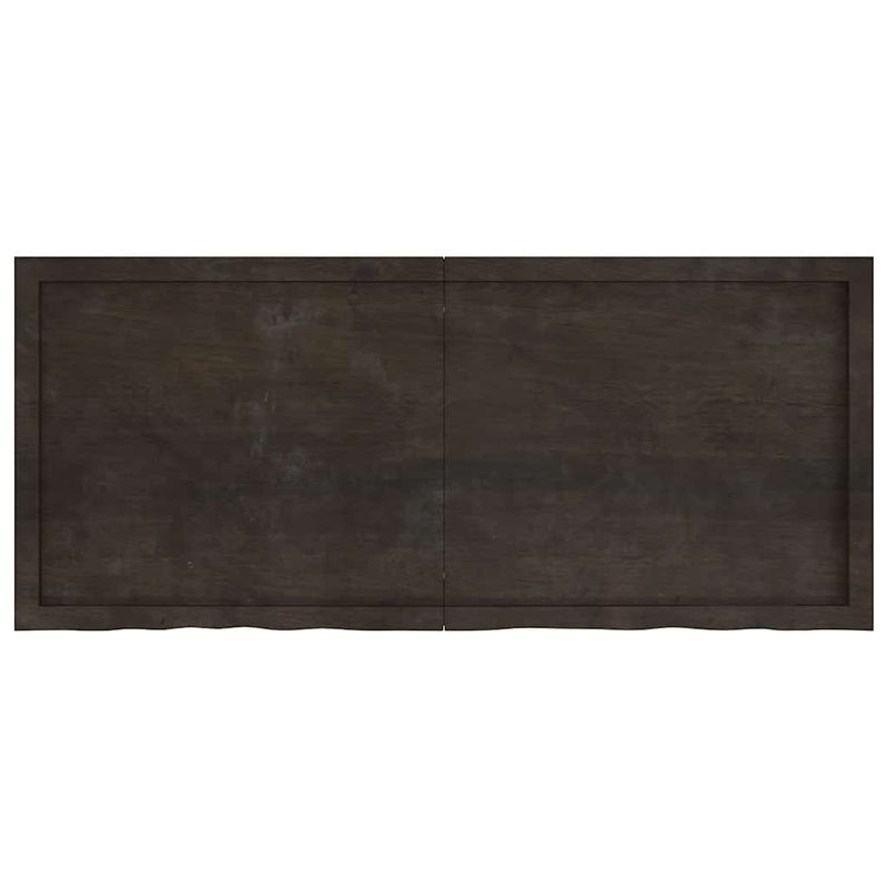 vidaXL sötétbarna kezelt tömör tölgyfa fali polc 140 x 60 x (2-6) cm