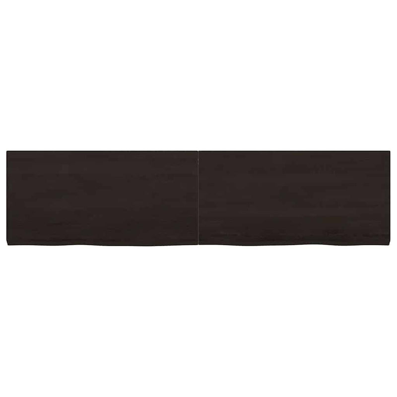 vidaXL sötétbarna kezelt tömör tölgyfa fali polc 160 x 40 x (2-4) cm