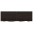 vidaXL sötétbarna kezelt tömör tölgyfa fali polc 160 x 50 x (2-4) cm