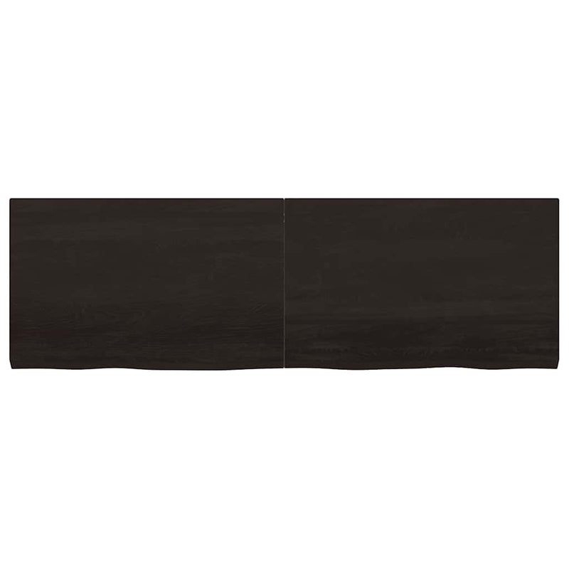vidaXL sötétbarna kezelt tömör tölgyfa fali polc 160 x 50 x (2-4) cm