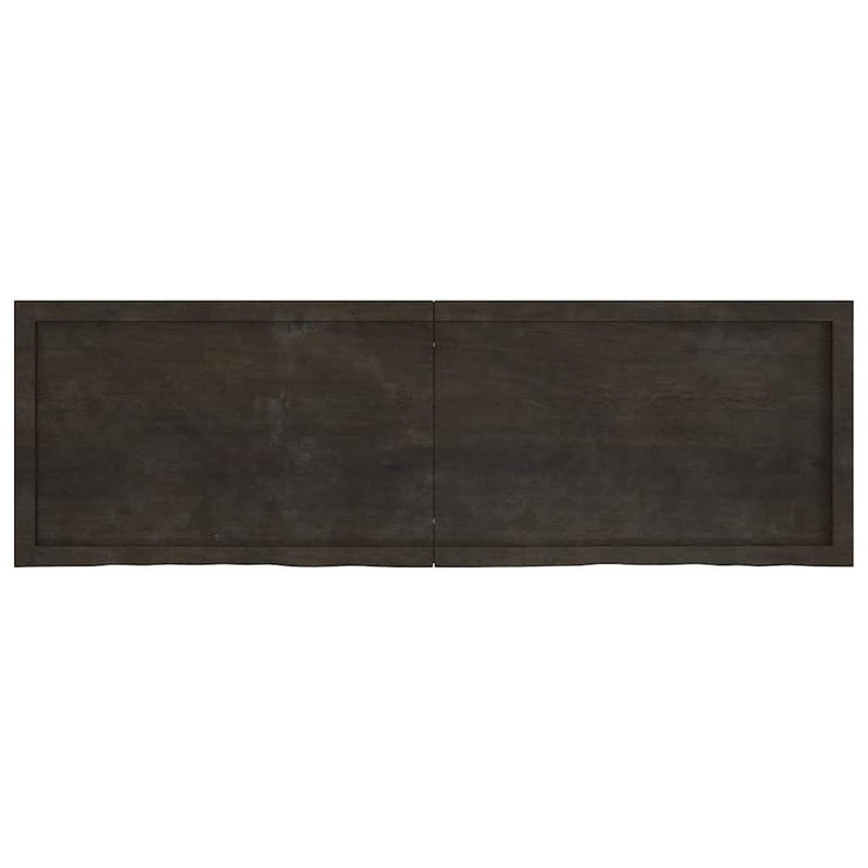 vidaXL sötétbarna kezelt tömör tölgyfa fali polc 160 x 50 x (2-6) cm