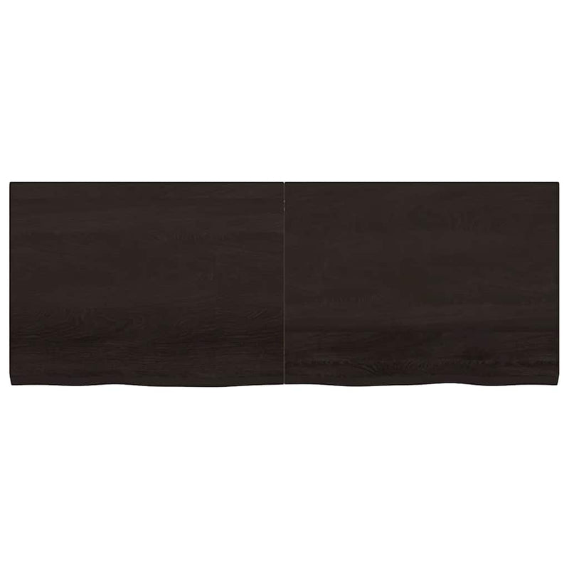 vidaXL sötétbarna kezelt tömör tölgyfa fali polc 160 x 60 x (2-4) cm