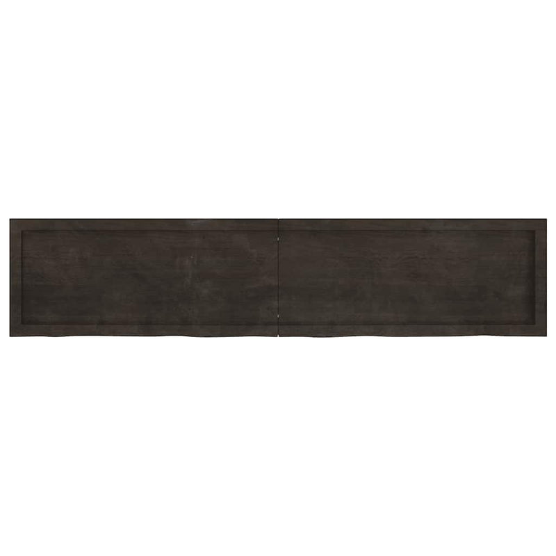 vidaXL sötétbarna kezelt tömör tölgyfa fali polc 180 x 40 x (2-4) cm