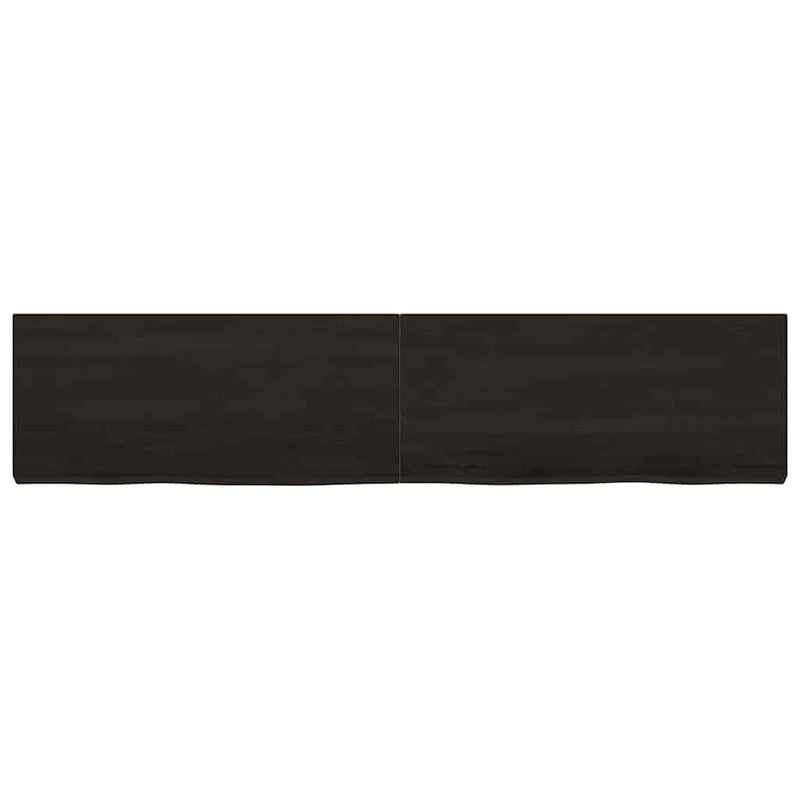 vidaXL sötétbarna kezelt tömör tölgyfa fali polc 180 x 40 x (2-6) cm