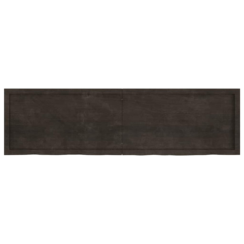 vidaXL sötétbarna kezelt tömör tölgyfa fali polc 180 x 50 x (2-4) cm