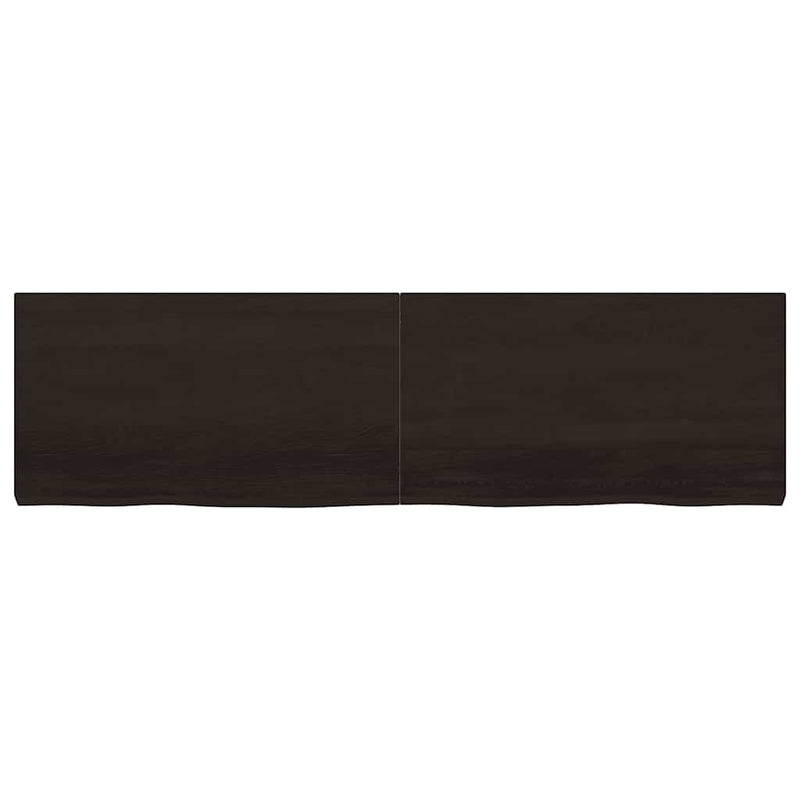 vidaXL sötétbarna kezelt tömör tölgyfa fali polc 180 x 50 x (2-6) cm