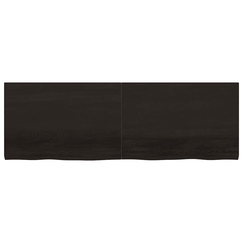 vidaXL sötétbarna kezelt tömör tölgyfa fali polc 180 x 60 x (2-4) cm