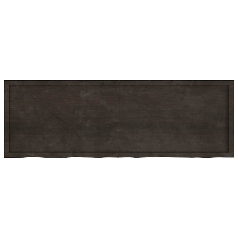 vidaXL sötétbarna kezelt tömör tölgyfa fali polc 180 x 60 x (2-4) cm