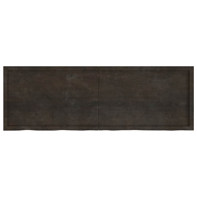vidaXL sötétbarna kezelt tömör tölgyfa fali polc 180 x 60 x (2-6) cm