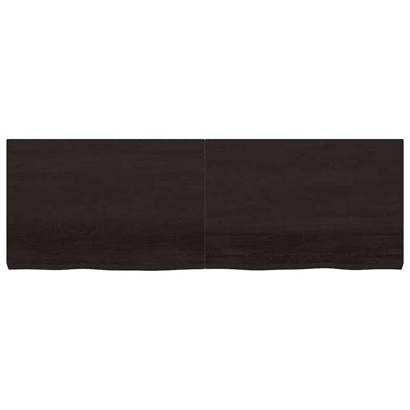 vidaXL sötétbarna kezelt tömör tölgyfa fali polc 180 x 60 x (2-6) cm