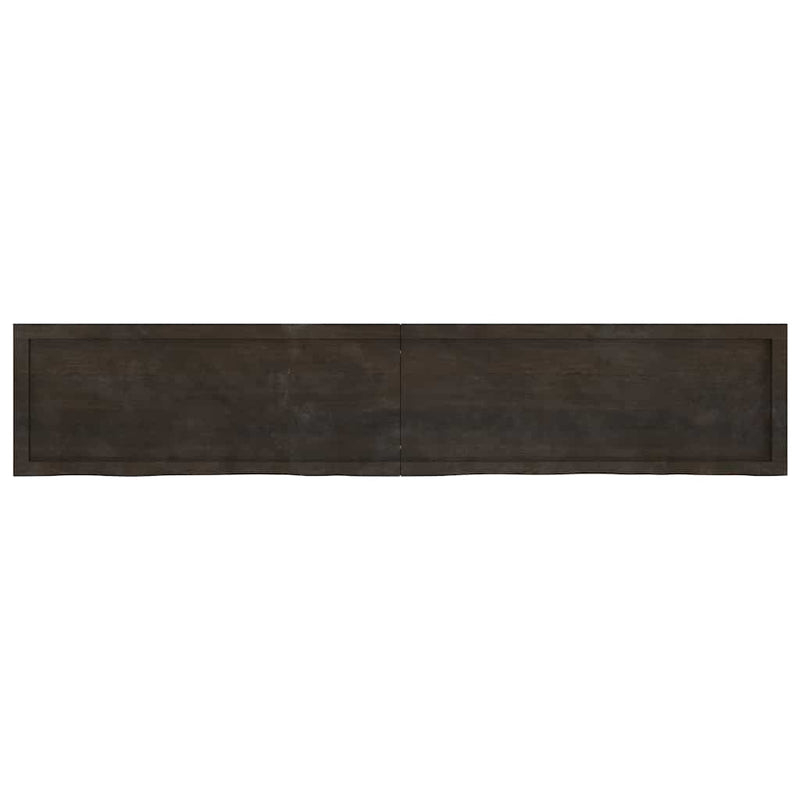 vidaXL sötétbarna kezelt tömör tölgyfa fali polc 200 x 40 x (2-6) cm
