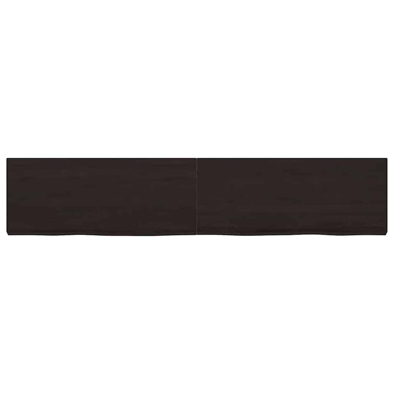 vidaXL sötétbarna kezelt tömör tölgyfa fali polc 200 x 40 x (2-6) cm