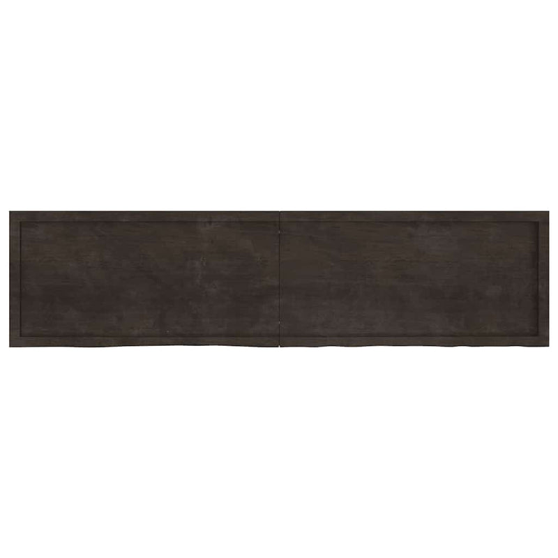 vidaXL sötétbarna kezelt tömör tölgyfa fali polc 200 x 50 x (2-4) cm