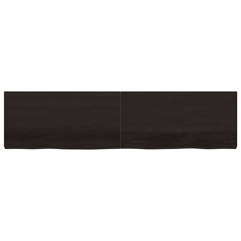 vidaXL sötétbarna kezelt tömör tölgyfa fali polc 200 x 50 x (2-6) cm