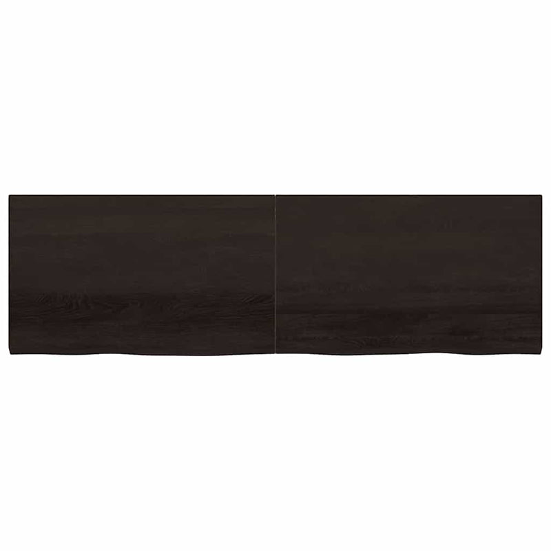 vidaXL sötétbarna kezelt tömör tölgyfa fali polc 200 x 60 x (2-4) cm