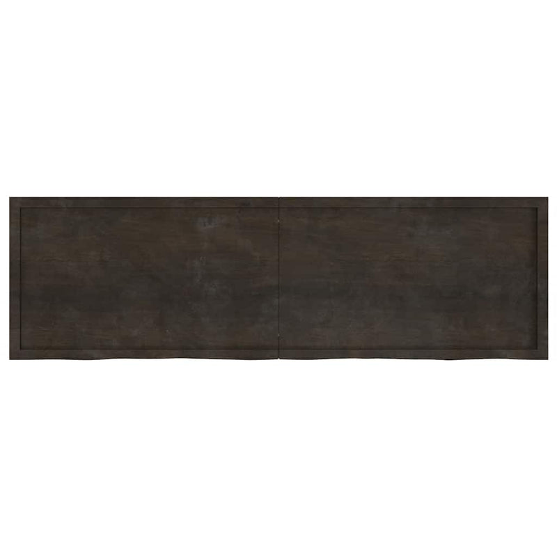 vidaXL sötétbarna kezelt tömör tölgyfa fali polc 200 x 60 x (2-6) cm